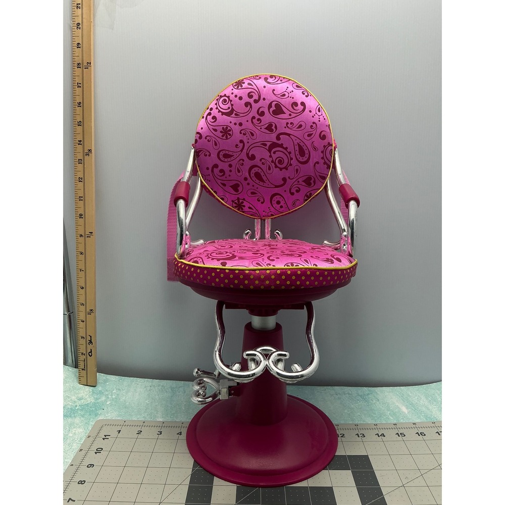 Our Generation by Battat Pink Paisley Salon Chair for 18 Inch Dolls Adjustable